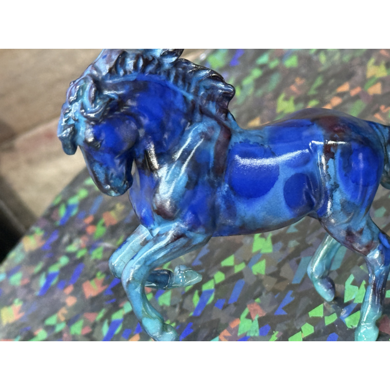 Breyer Custom Horse Stablemate Glossy Brio Multi Blues Marbled Ink