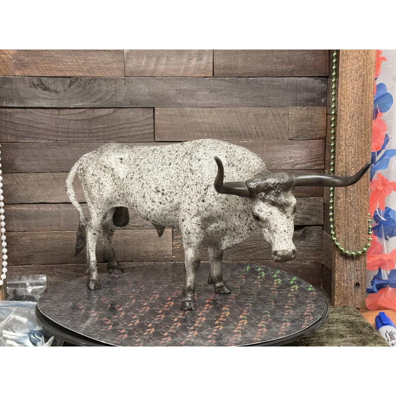 Breyer Custom Horse Traditional Texas Longhorn Vintage Style Grey Roan Test Bull