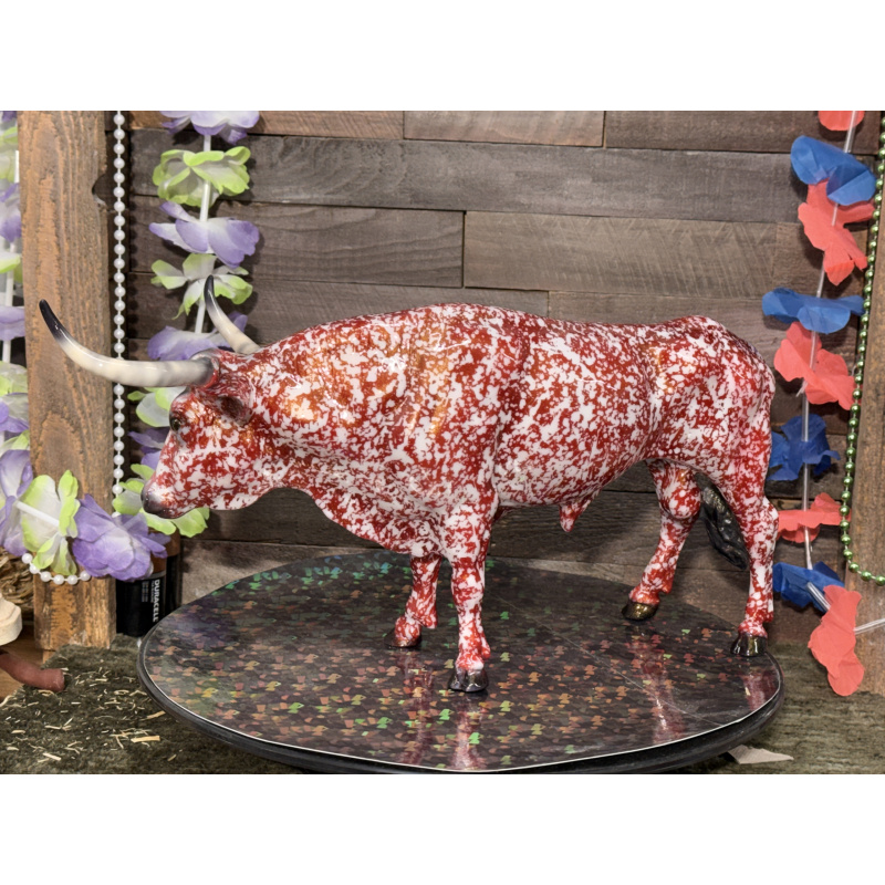 Breyer Custom Animal Traditional Bull T Bone Red Dapple W/Gold Irridescent