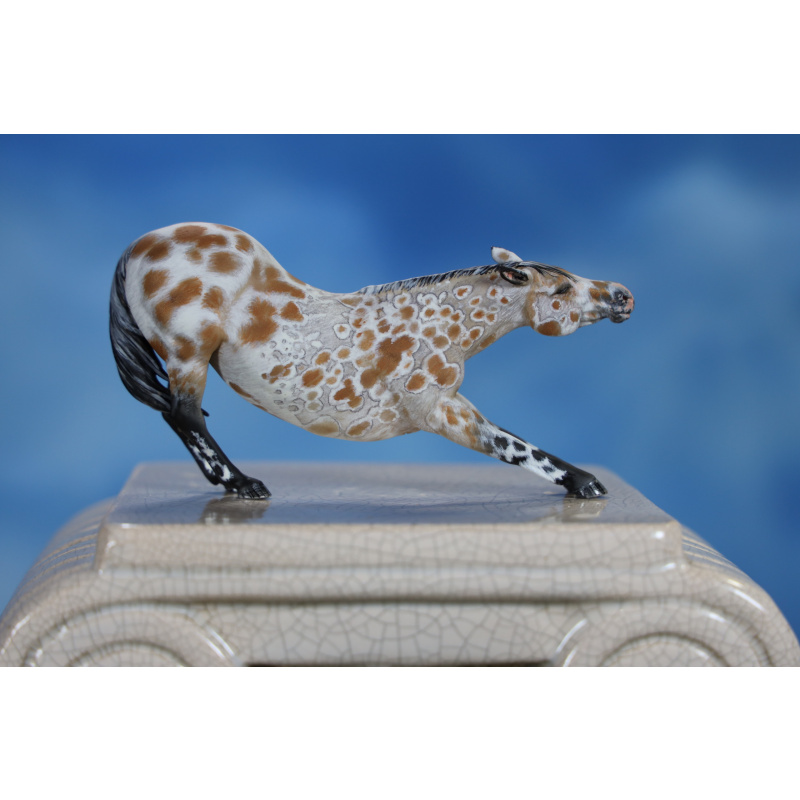 Peacock Bay Leopard Appaloosa Stretching Adorable Little Stablemate Scale Mare 3d Print