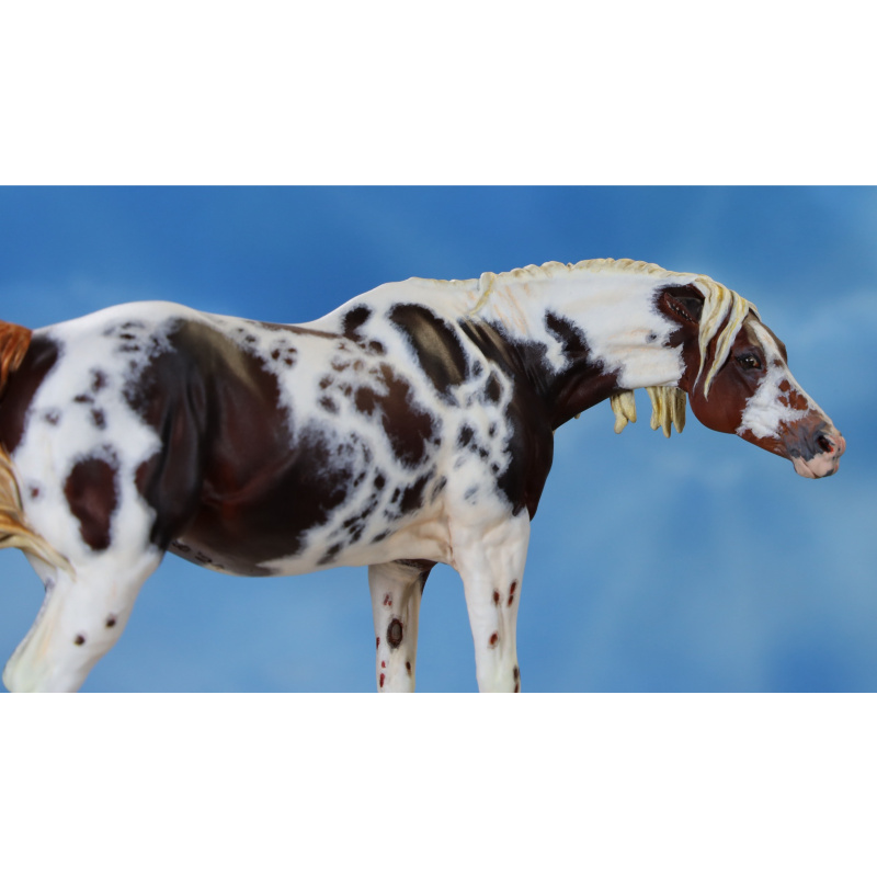 The Warden resin, Chestnut Tobiano, Venti Scale