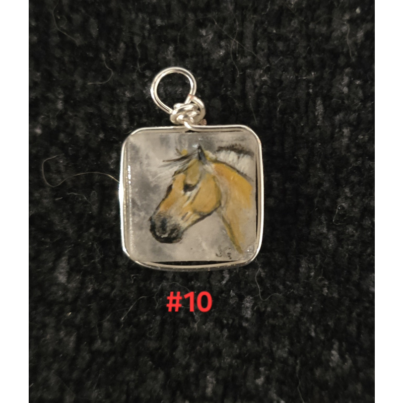 Hand Painted Semi Precious stone pendants