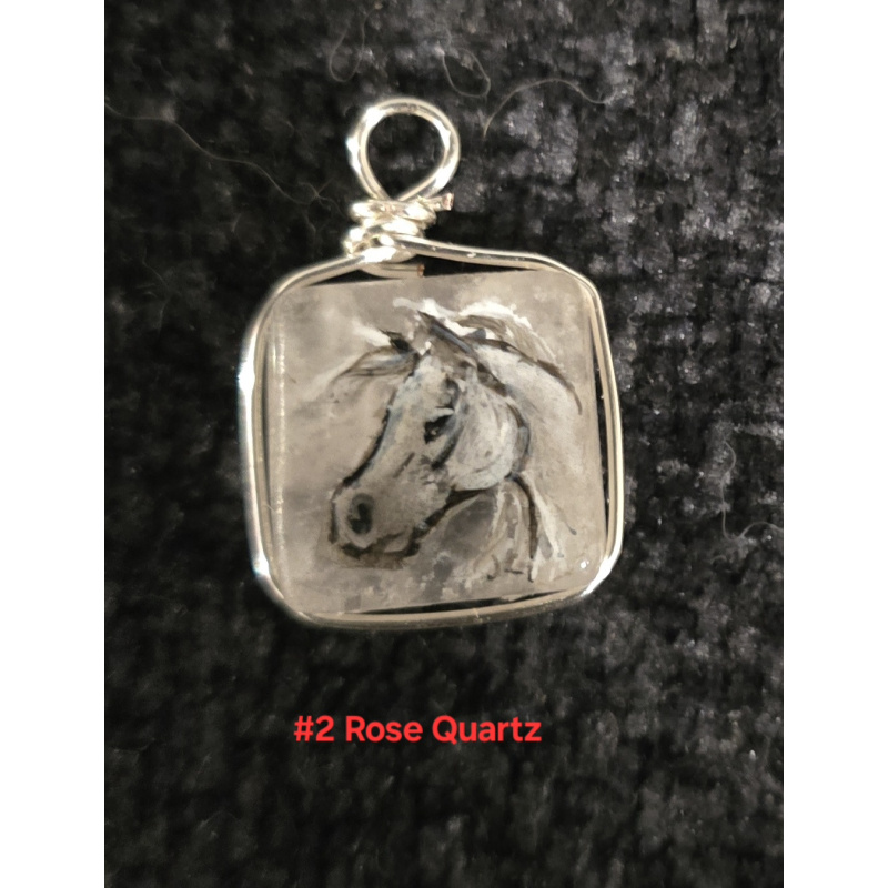 Hand Painted Semi Precious stone pendants