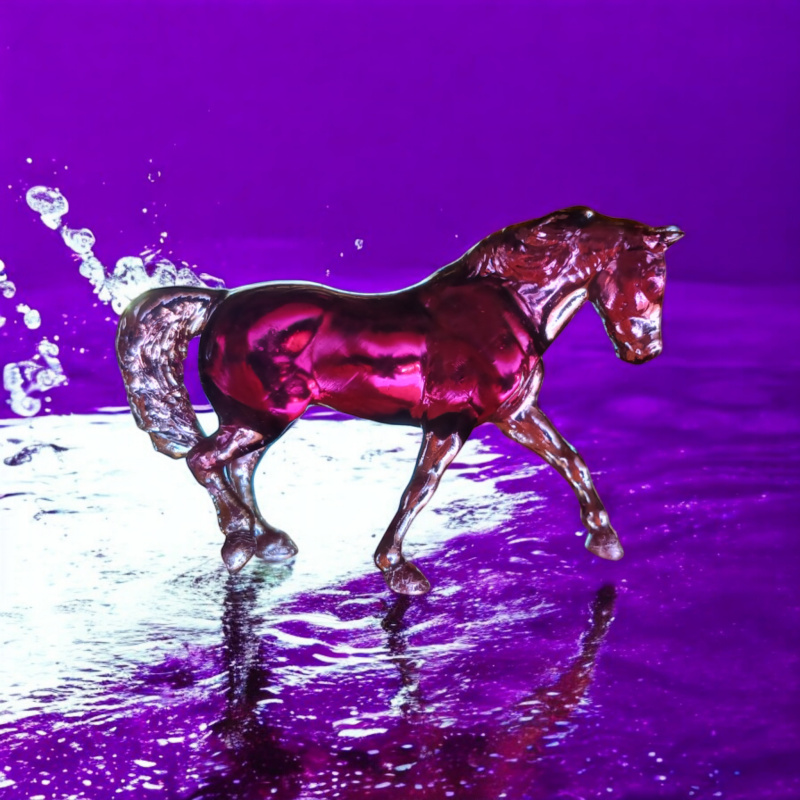 Hartland horse Mini high gloss purple MFT   free shipping