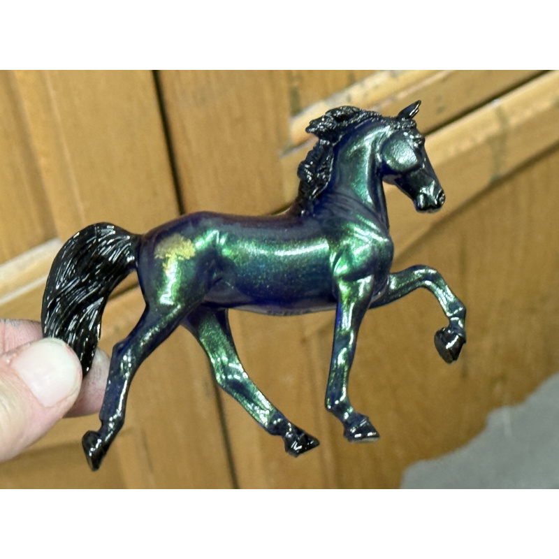Breyer Custom Horse Stablemate Glossy Clearware Colorshift Blue Green TWH Mold