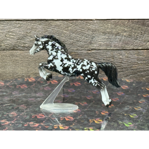 Breyer Custom Horse Stablemate Glossy Wild Dapple Black Jumper Mold