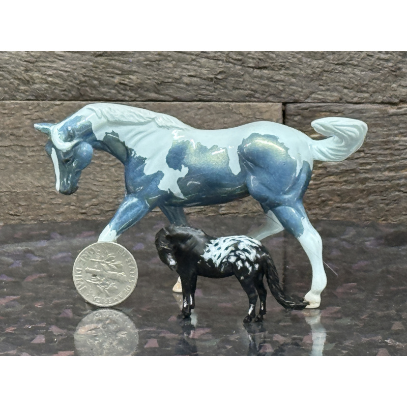 Resin Custom Horse Seunta Dime Sized Cutie To Black Appaloosa