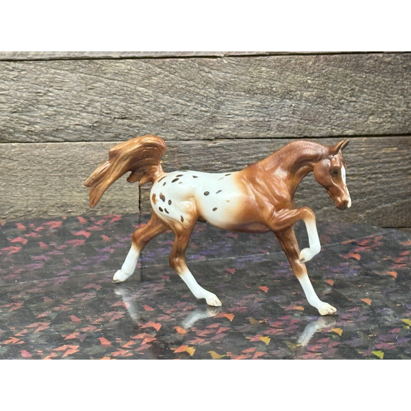 Breyer Custom Horse Stablemate Matte Vintage Style Chestnut Splatter Appaloosa Galloping Arabian Stallion