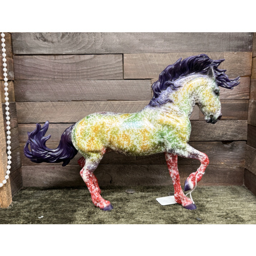 Breyer Custom Horse Traditional Fireheart Mardi Gras Pearl Wild Dapple Multi Colored Pearl