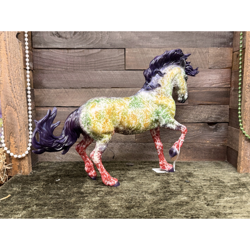 Breyer Custom Horse Traditional Fireheart Mardi Gras Pearl Wild Dapple Multi Colored Pearl