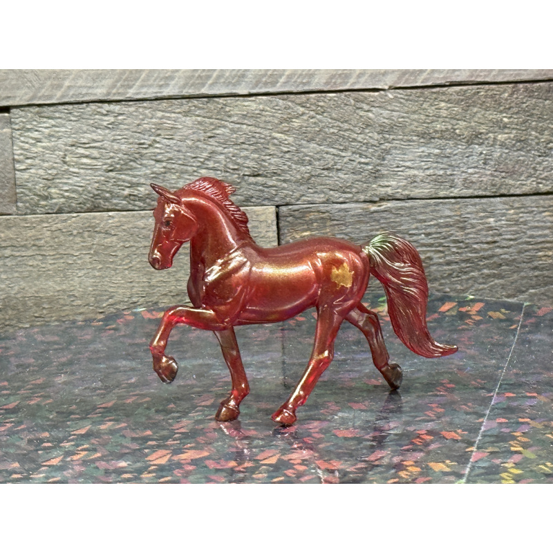 Breyer Custom Horse Stablemate Glossy Clearware Colorshift Red Gold Green TWH Mold