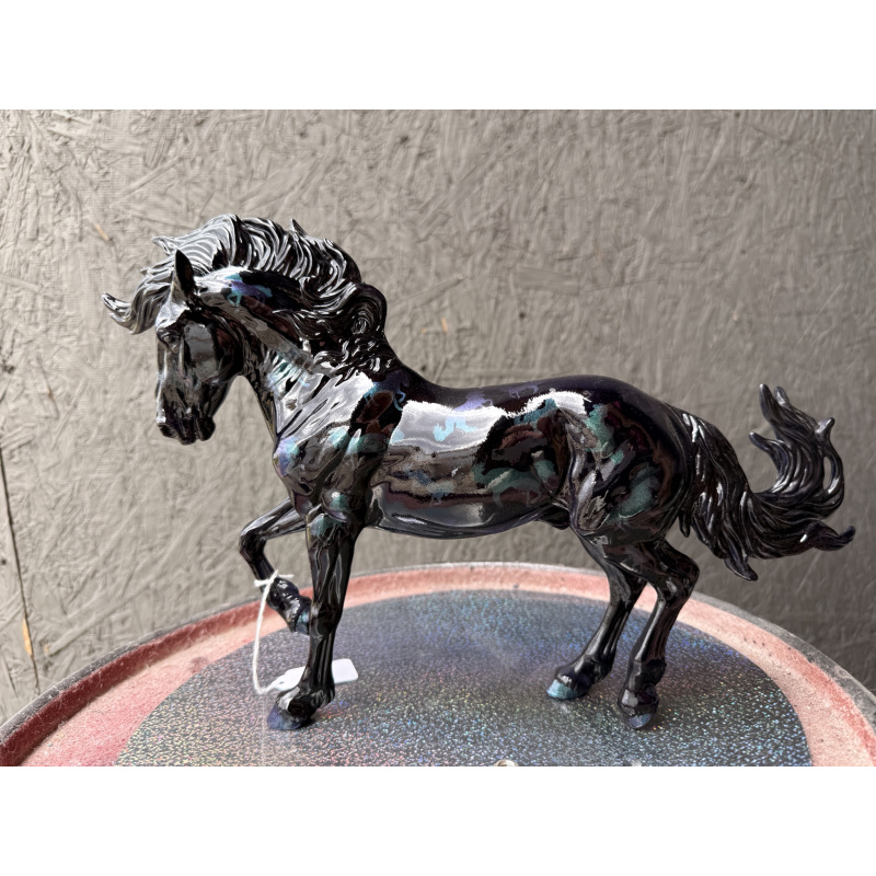 Breyer Custom Model Horse Fireheart Black With Mini Fireheart Colorshift Florentine
