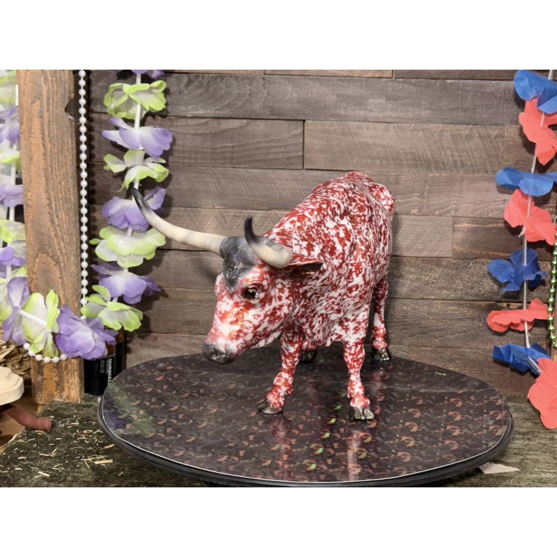 Breyer Custom Animal Traditional Bull T Bone Red Dapple W/Gold Irridescent