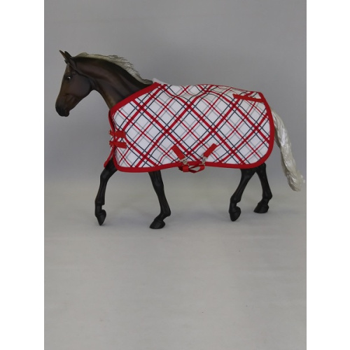 Red & Gray Plaid Stable Blanket  SB0252