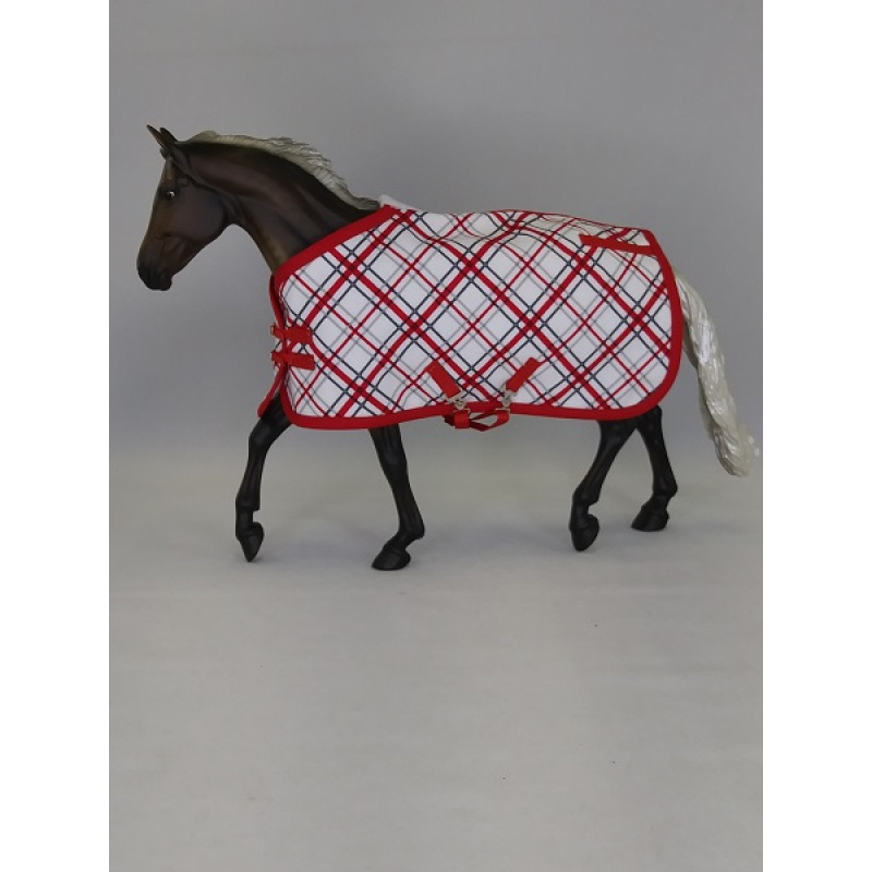 Red & Gray Plaid Stable Blanket  SB0252