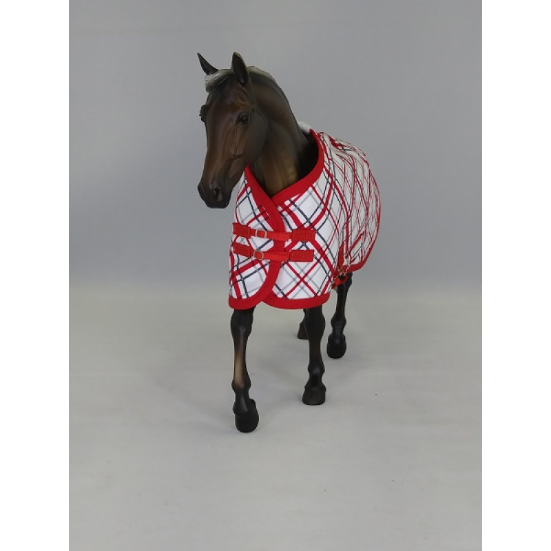 Red & Gray Plaid Stable Blanket  SB0252