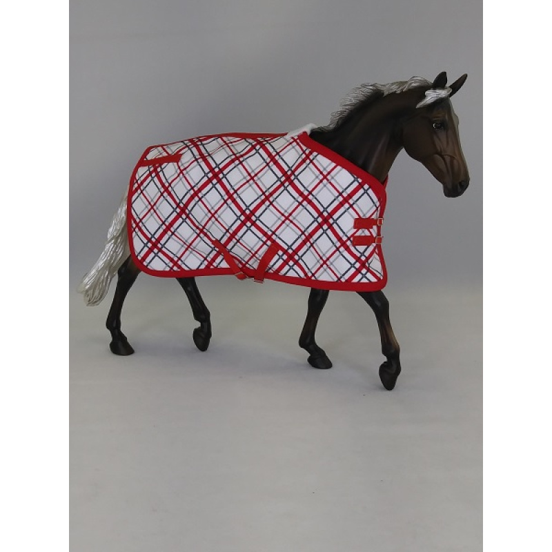 Red & Gray Plaid Stable Blanket  SB0252
