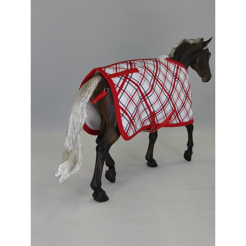 Red & Gray Plaid Stable Blanket  SB0252