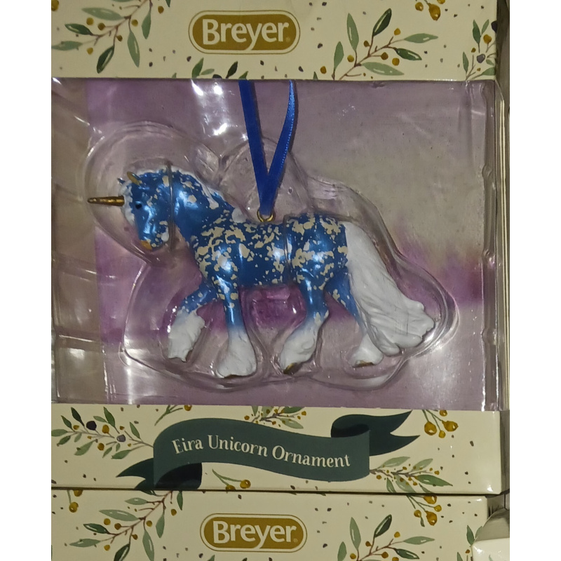 Breyer Christmas Holiday ornament Blue unicorn
