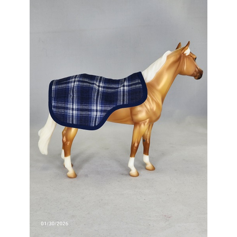 Navy Plaid Riding Blanket  RB002