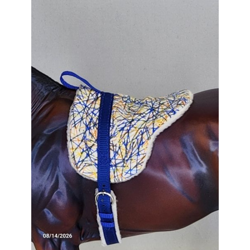 Blue & Yellow Pick-up Sticks Bareback Pad  BBP004