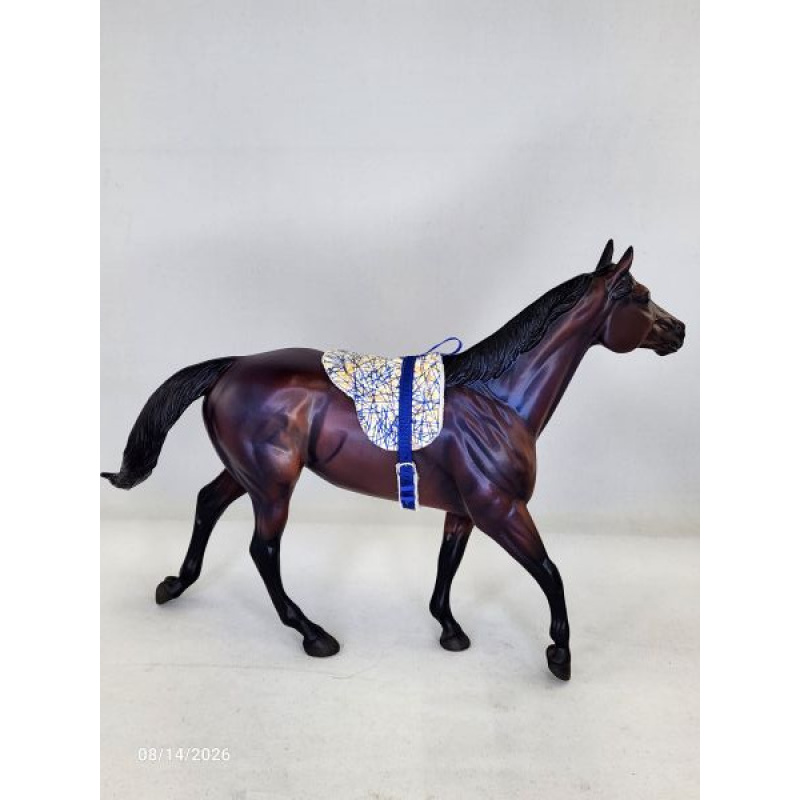 Blue & Yellow Pick-up Sticks Bareback Pad  BBP004