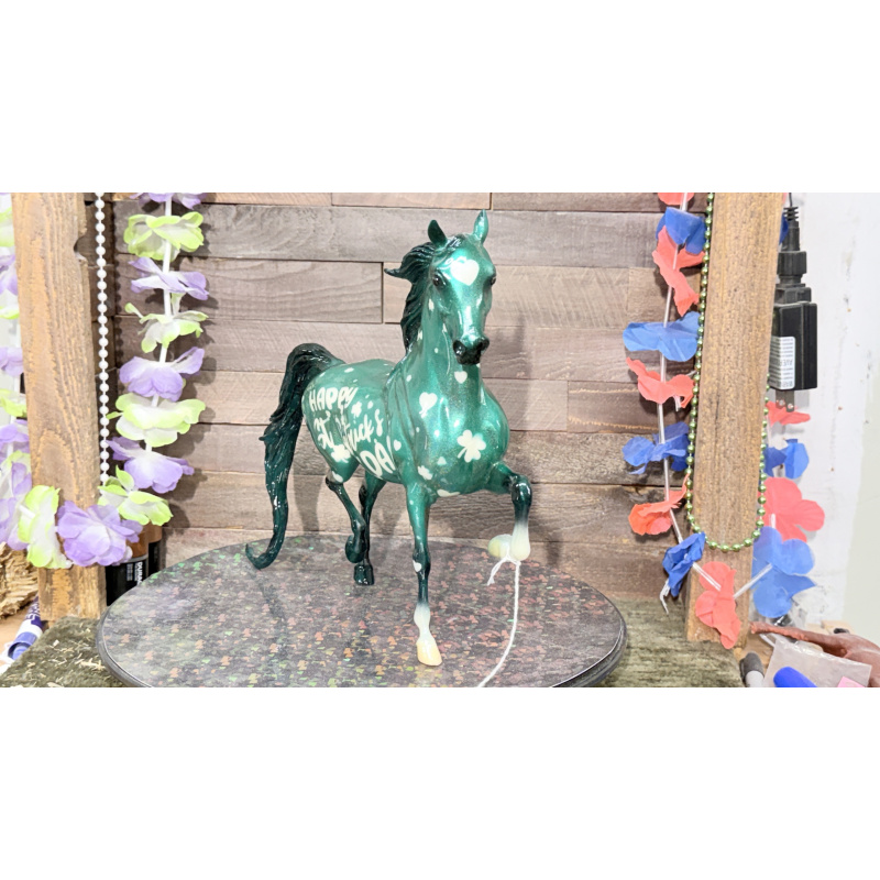 Breyer Custom Horse Traditional NSH Holographic Teal St Patties Day