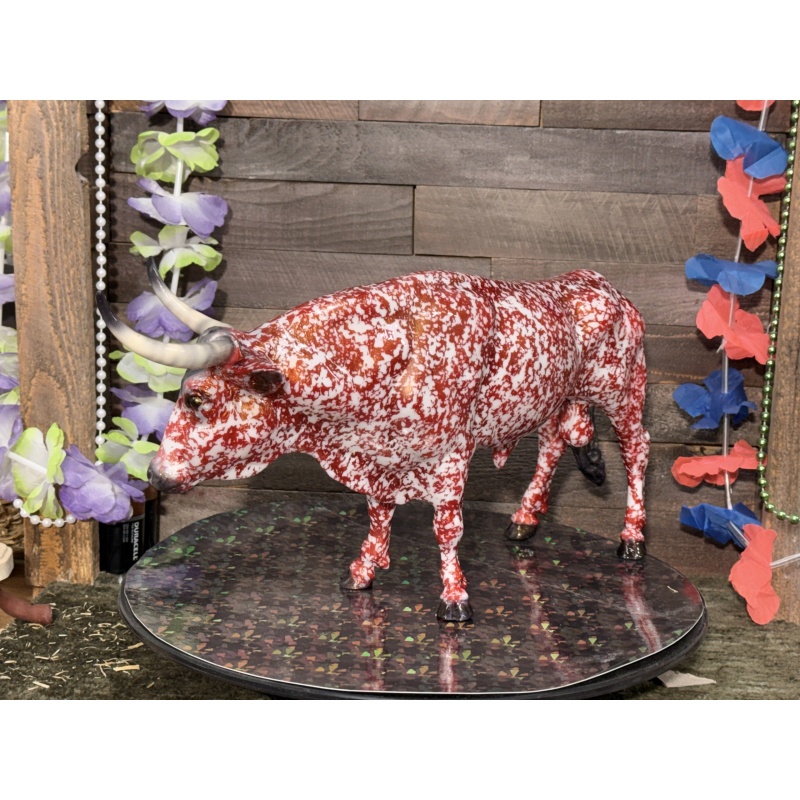 Breyer Custom Animal Traditional Bull T Bone Red Dapple W/Gold Irridescent