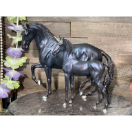 Breyer OF Horse Bellatrix and Spica Matte Black Blue Purple Unicorns 2020