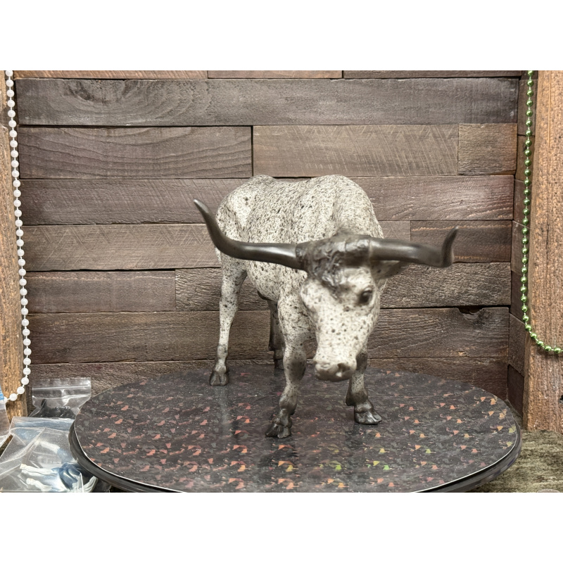 Breyer Custom Horse Traditional Texas Longhorn Vintage Style Grey Roan Test Bull