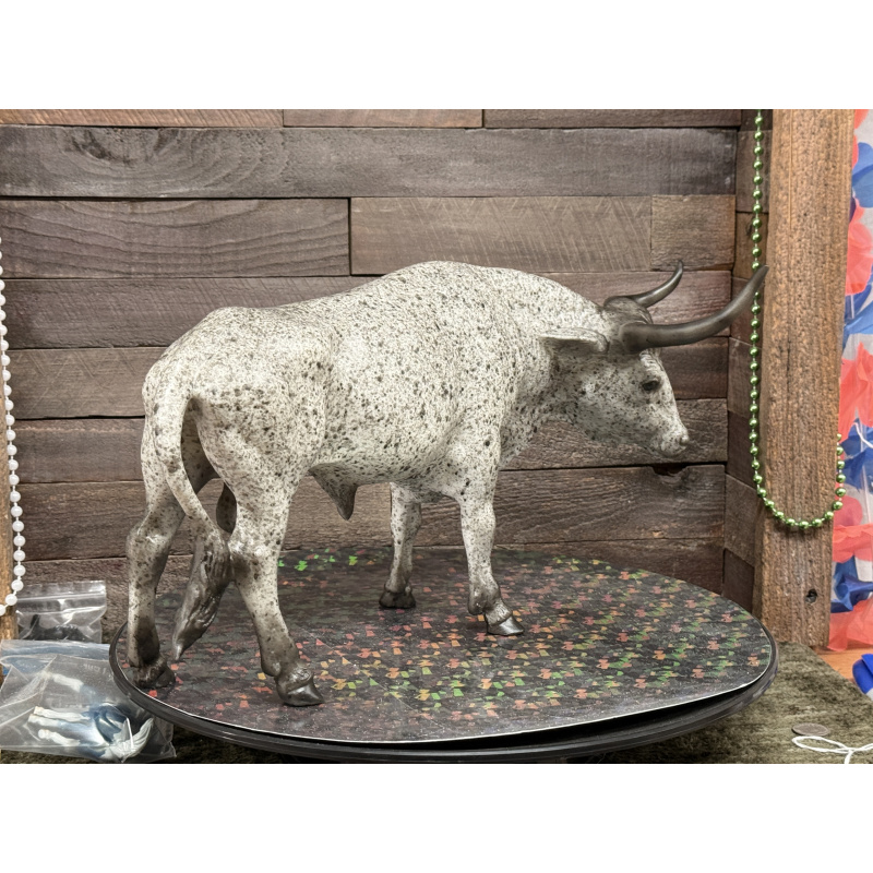 Breyer Custom Horse Traditional Texas Longhorn Vintage Style Grey Roan Test Bull