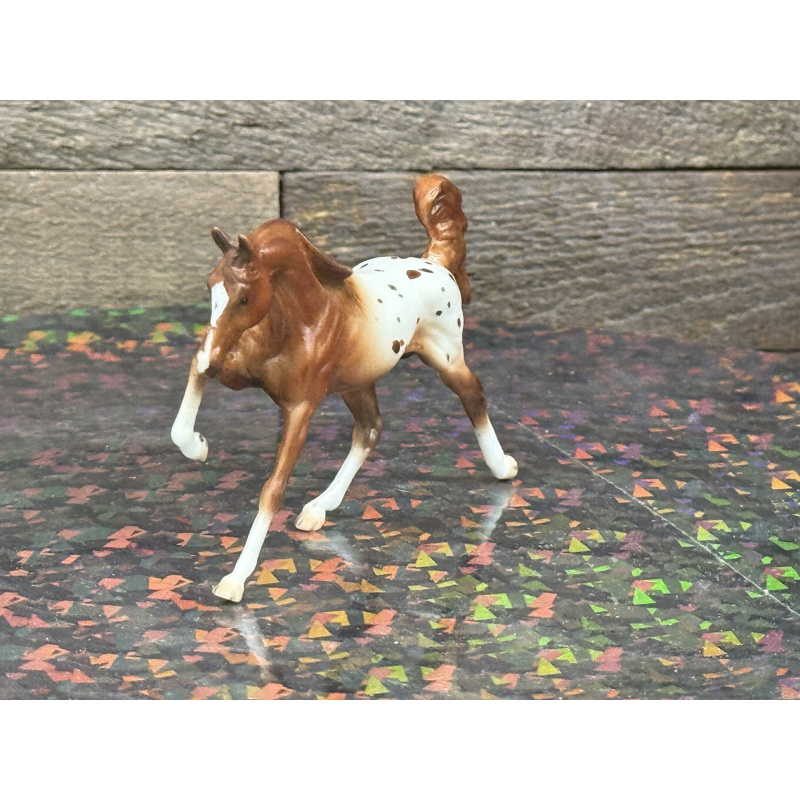 Breyer Custom Horse Stablemate Matte Vintage Style Chestnut Splatter Appaloosa Galloping Arabian Stallion