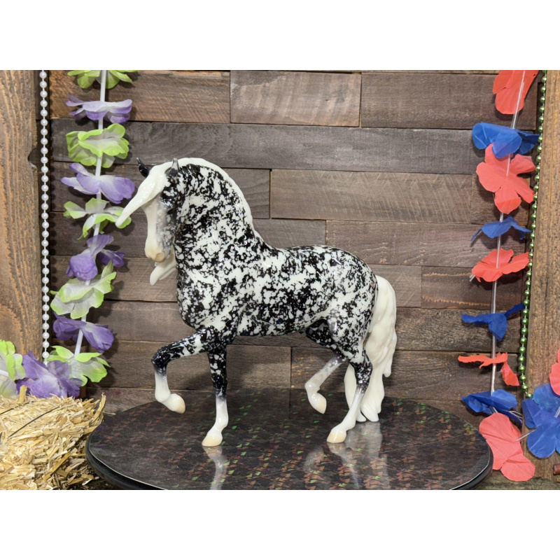 Breyer Custom Horse Traditional Animar Glossy Wild Dapple Black white Points