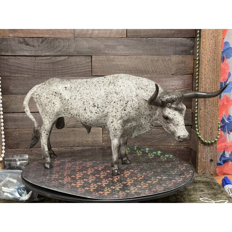 Breyer Custom Horse Traditional Texas Longhorn Vintage Style Grey Roan Test Bull