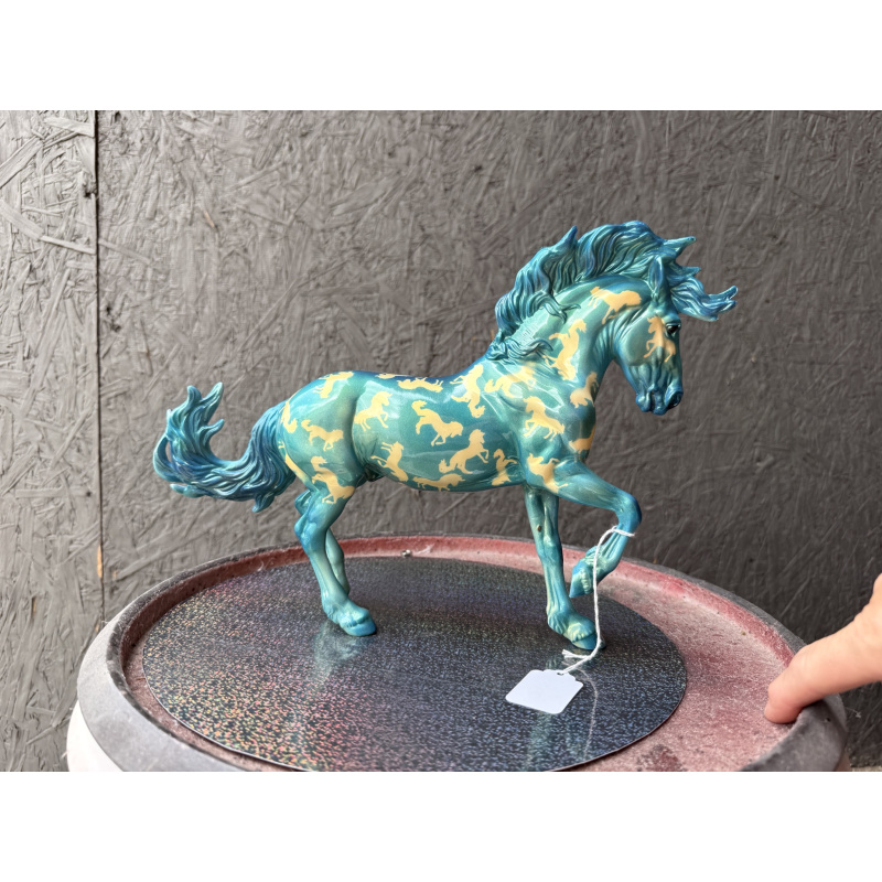 Breyer Custom Model Horse Fireheart Blue On Gold Florentine