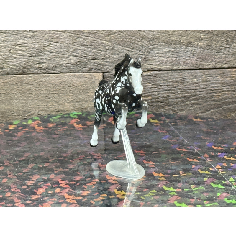 Breyer Custom Horse Stablemate Glossy Wild Dapple Black Jumper Mold
