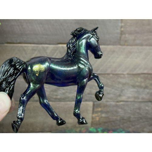 Breyer Custom Horse Stablemate Glossy Clearware Colorshift Blue Green TWH Mold