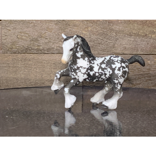Breyer Custom Horse Prancing Clydesdale Glossy Wild Dapple Black