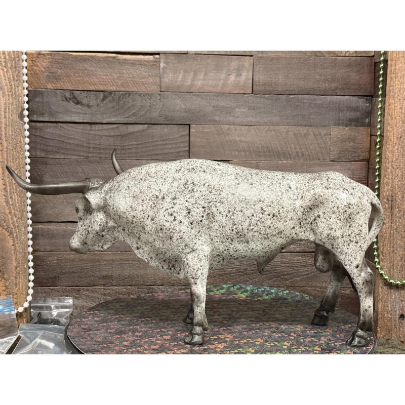 Breyer Custom Horse Traditional Texas Longhorn Vintage Style Grey Roan Test Bull
