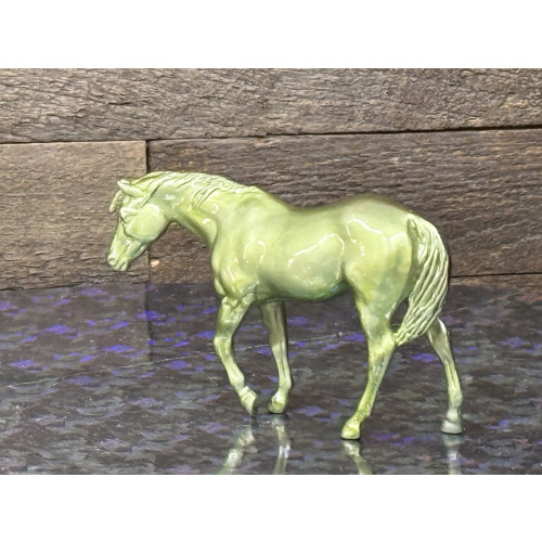 Breyer Custom Horse Stablemate Glossy Green Chrome Indian Pony