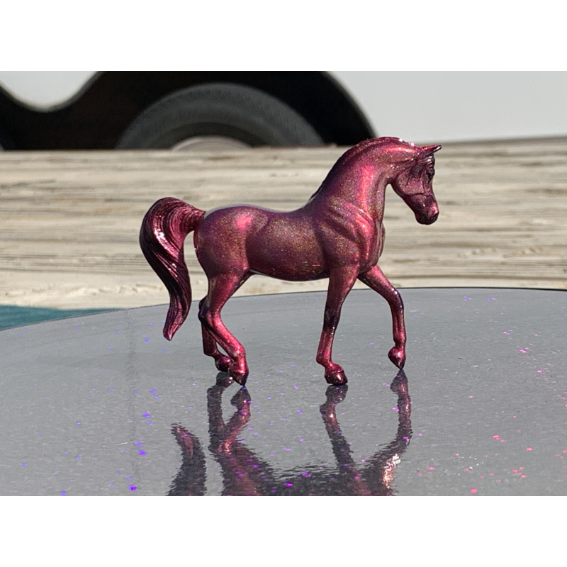 Breyer Custom Horse Stablemate Walking Arabian Mare Magenta Holographic