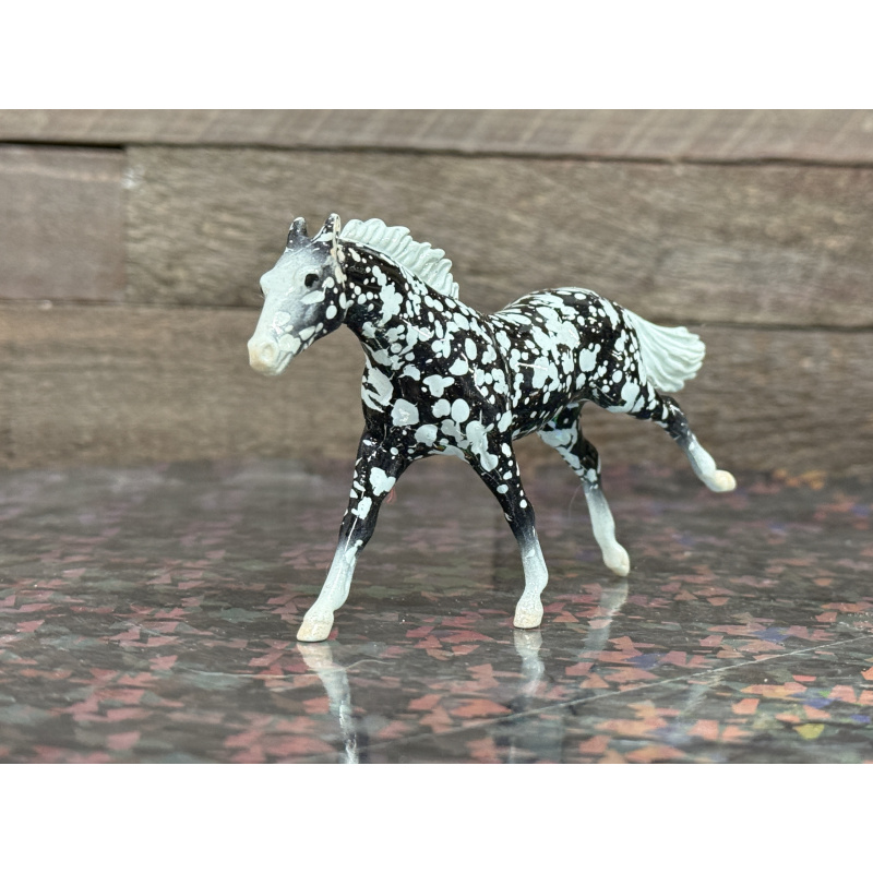 Breyer Custom Horse Stablemate TB Wild Dapple Black White Points