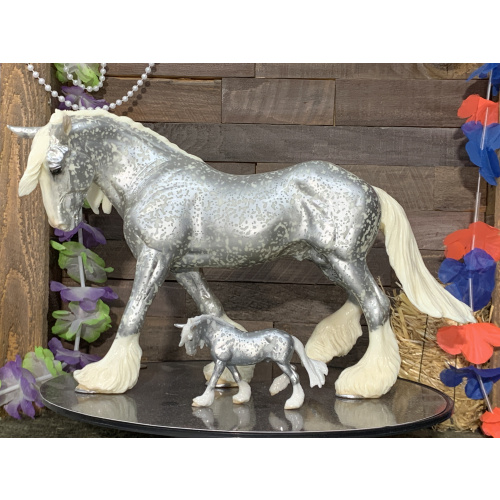 Breyer Custom Horse Glossy Mini Othello Silver Snow Filigree