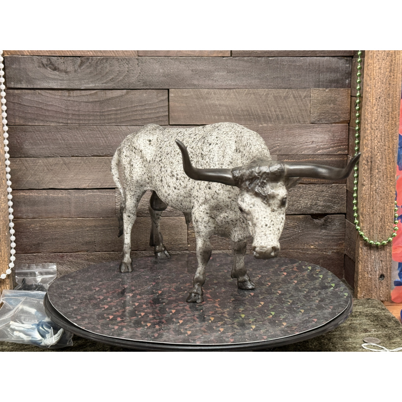 Breyer Custom Horse Traditional Texas Longhorn Vintage Style Grey Roan Test Bull