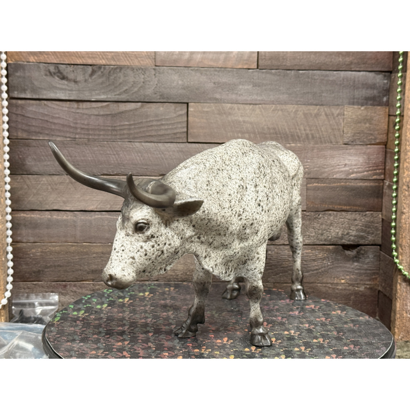 Breyer Custom Horse Traditional Texas Longhorn Vintage Style Grey Roan Test Bull