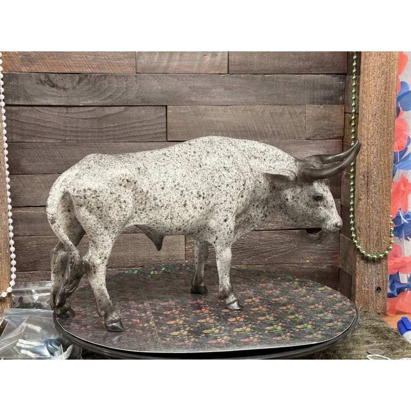 Breyer Custom Horse Traditional Texas Longhorn Vintage Style Grey Roan Test Bull