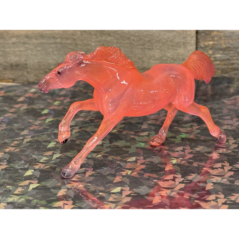 Breyer Custom Horse Stablemate Glossy Mustang Clearware Coral Pink