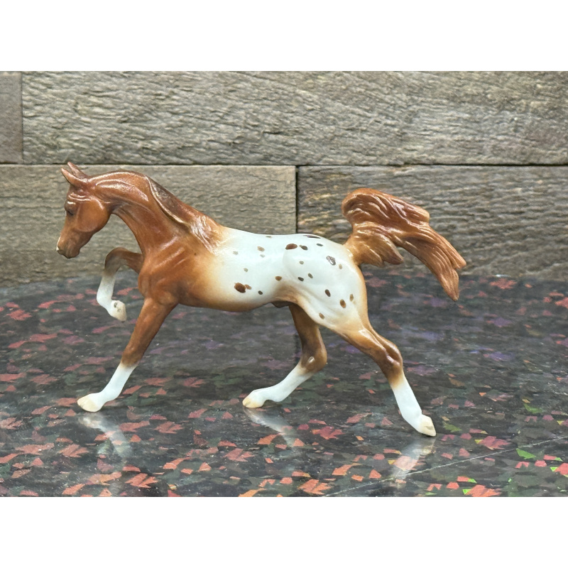 Breyer Custom Horse Stablemate Matte Vintage Style Chestnut Splatter Appaloosa Galloping Arabian Stallion