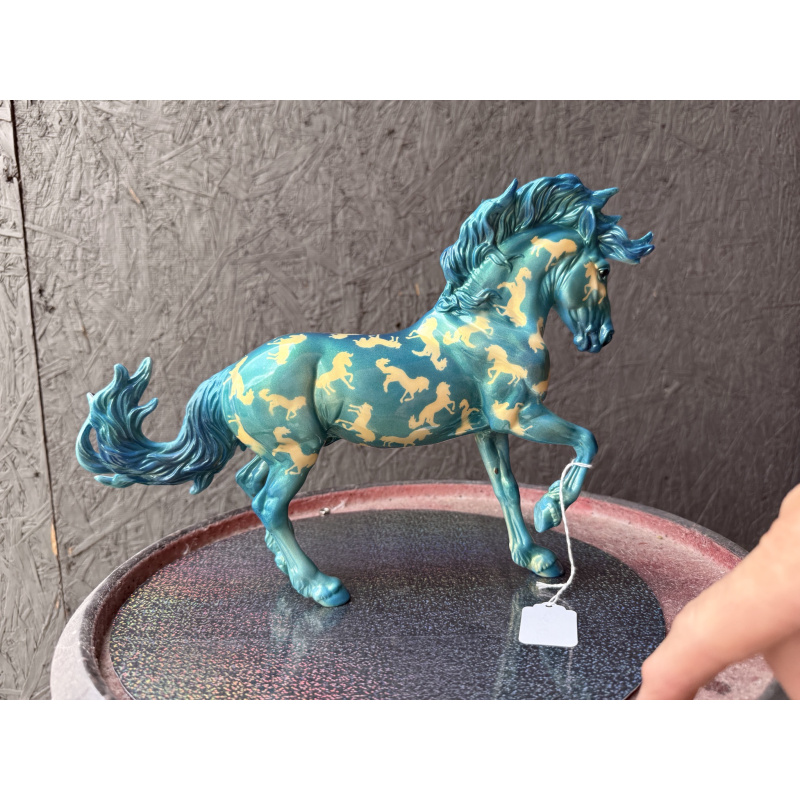 Breyer Custom Model Horse Fireheart Blue On Gold Florentine