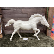 Breyer Stripped Horse Running Stallion White On White Swirls Plastic